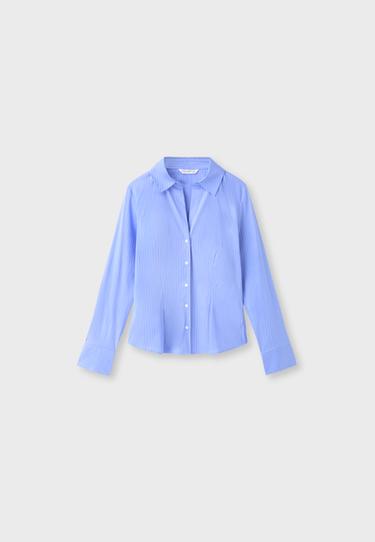 Fitted basic shirt — Denim blue 7