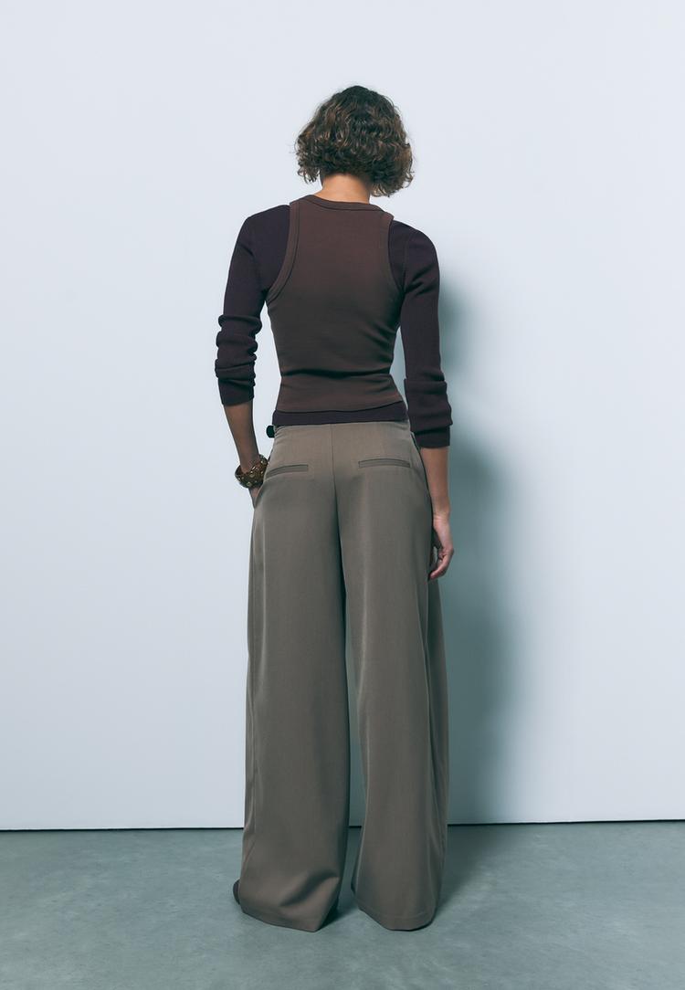 maxi darted trousers with belt