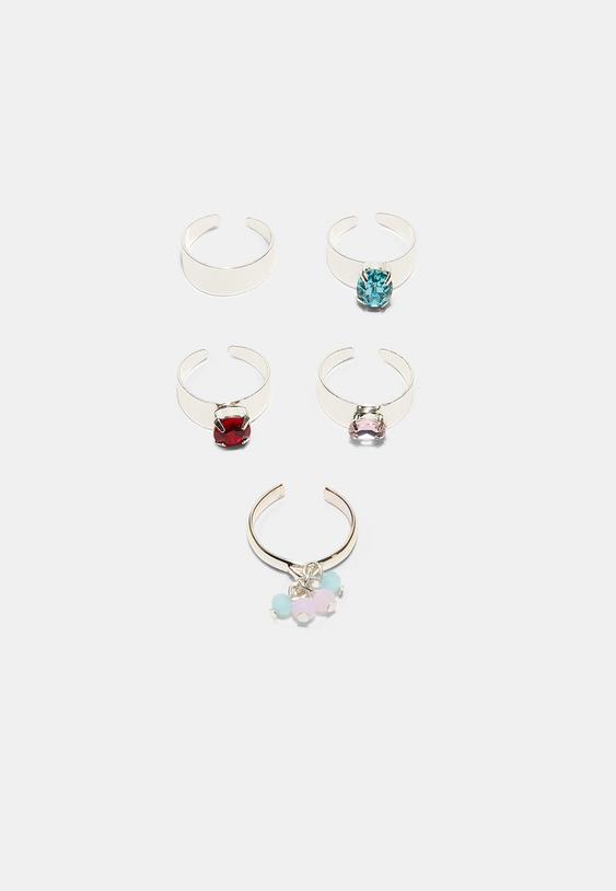set 5 anillos para pie