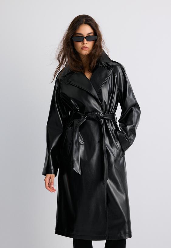 trench long similicuir