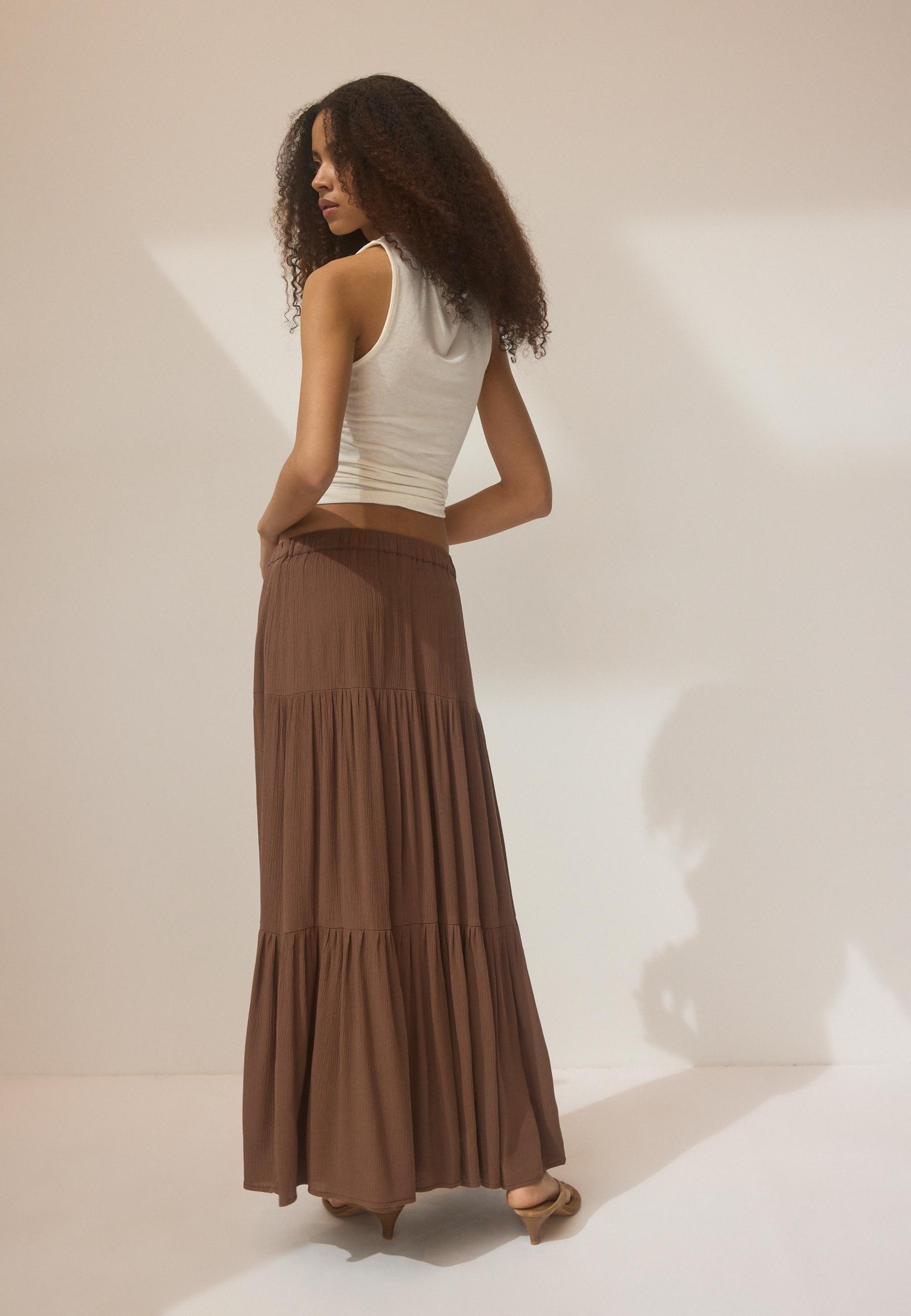 Boho midi skirt — Brown