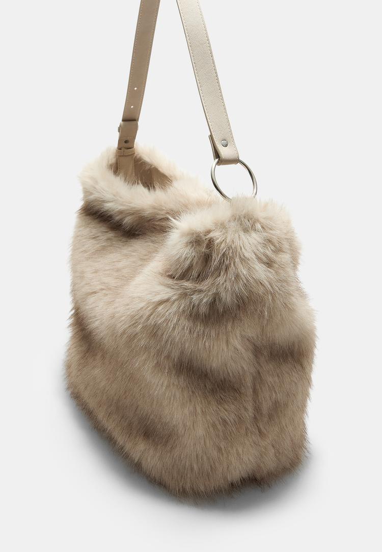 sac bandouliere fausse fourrure