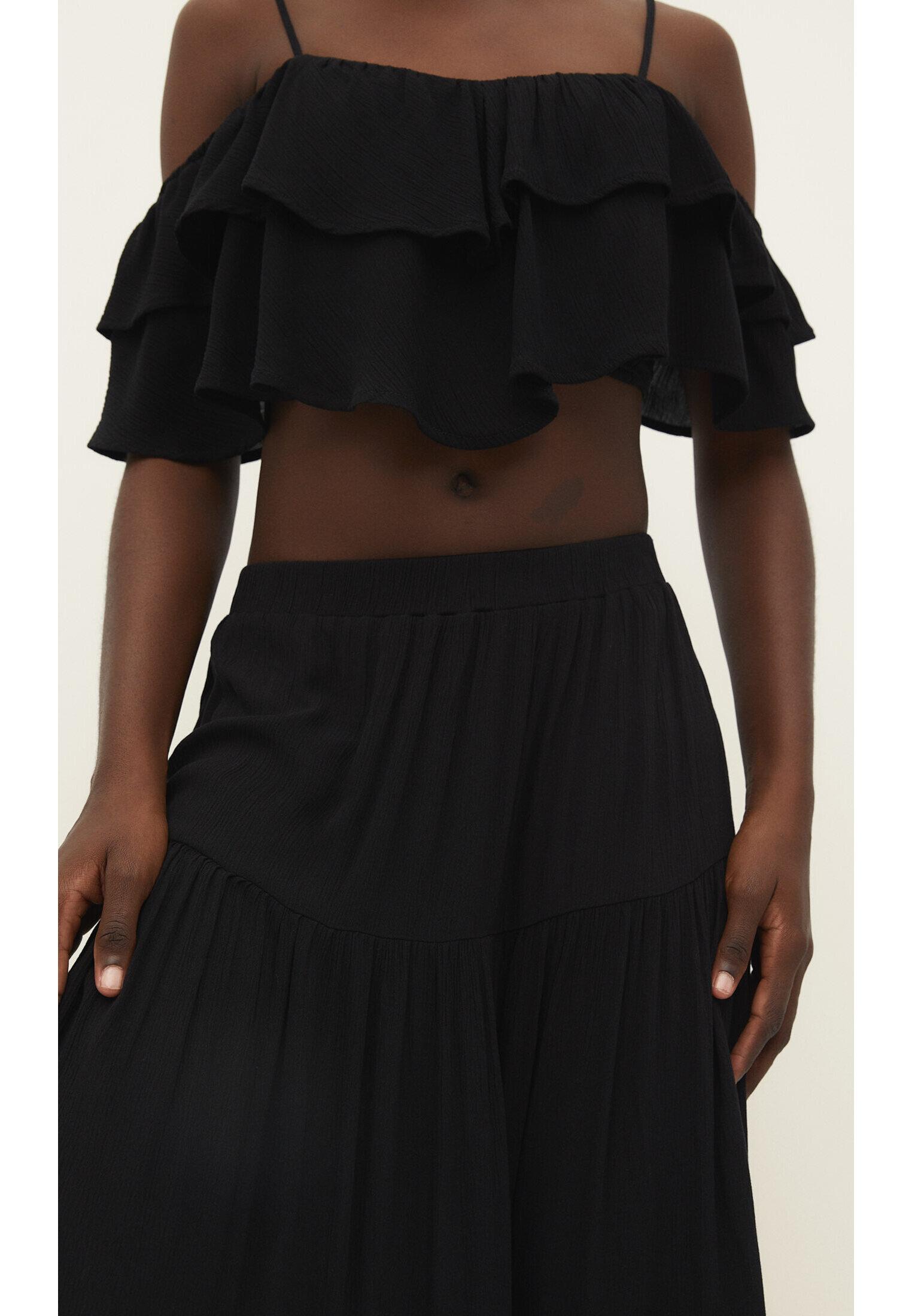 Boho midi skirt — Black
