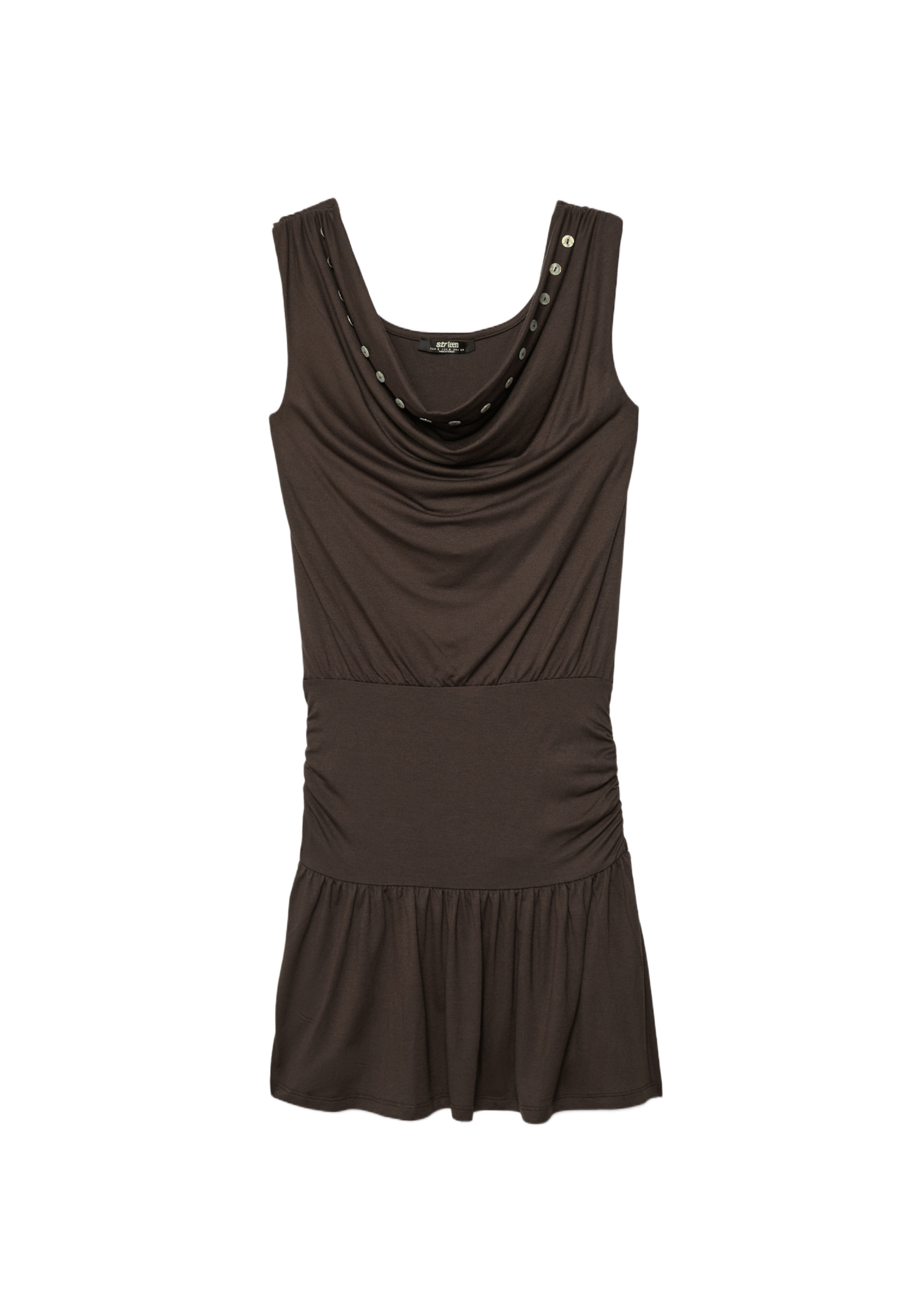 Multi-way dress with buttons — Brown