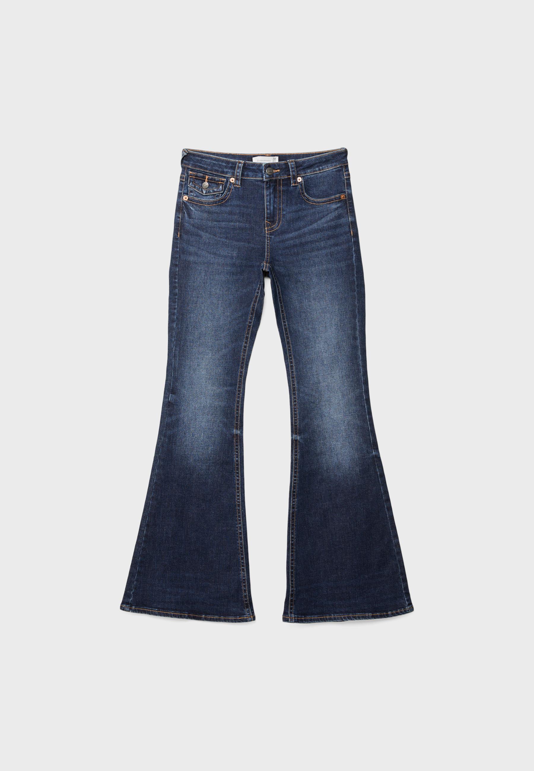 D04 low rise flared jeans — MEDIUM BLUE DENIM