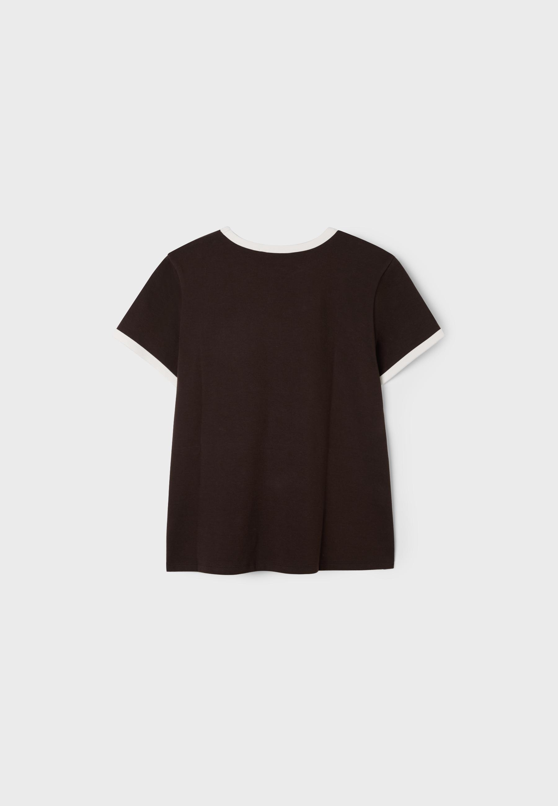 B02 Soft-touch regular basic T-shirt — Brown