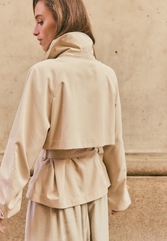 short flowing trench coat with belt