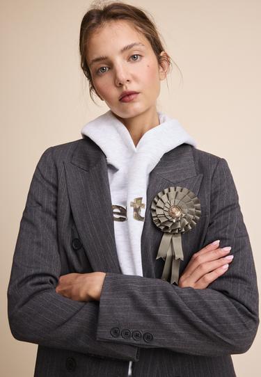 Ribbon brooch — Khaki 5