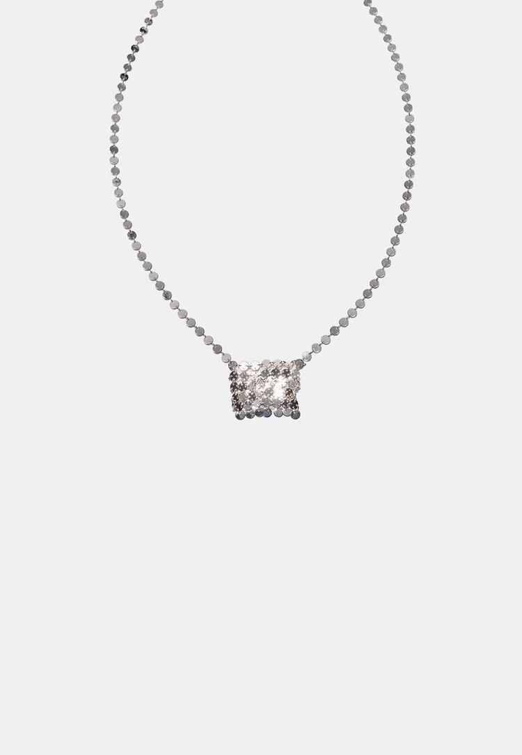 Stradivarius Κολιέ Μενταγιόν Μεταλλικό Πλέγμα Χρυσαφί Os