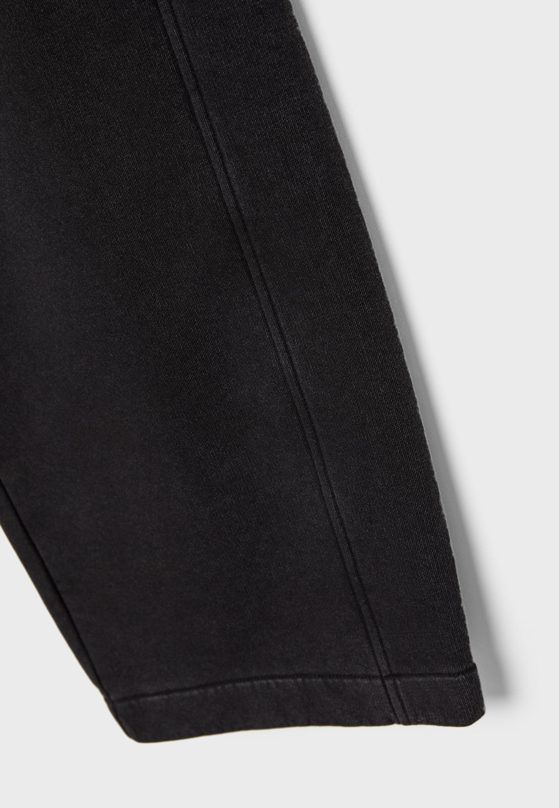 Soft-touch acid wash fleece jogger trousers — Dark grey