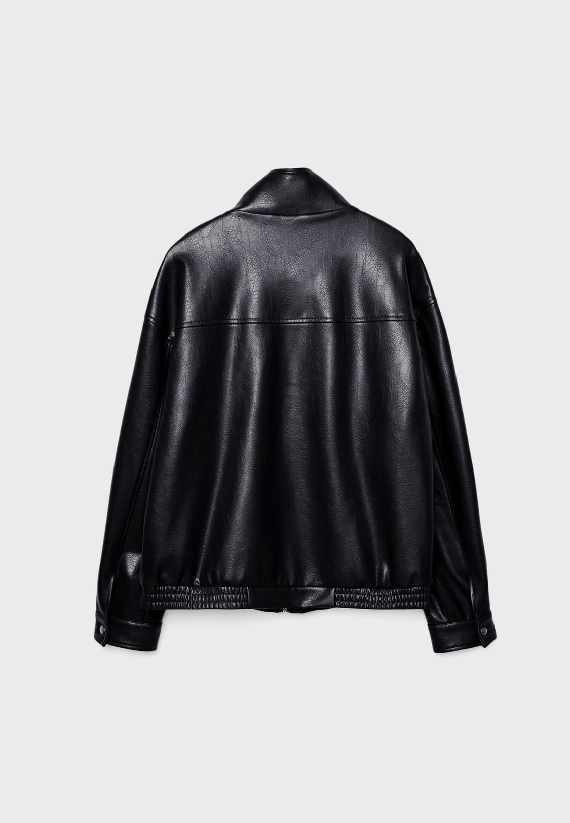 Blouson Perfecto Perfecto Cuir Stradivarius Veste Simili Cuir