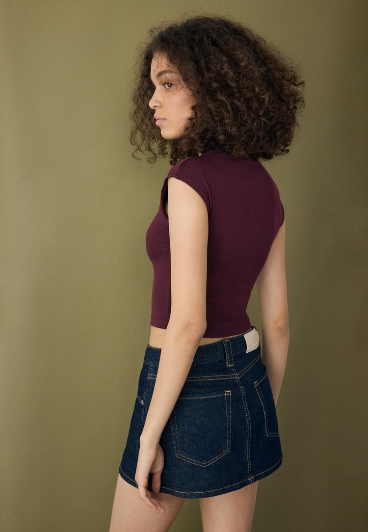 aansluitend basic cropped tshirt