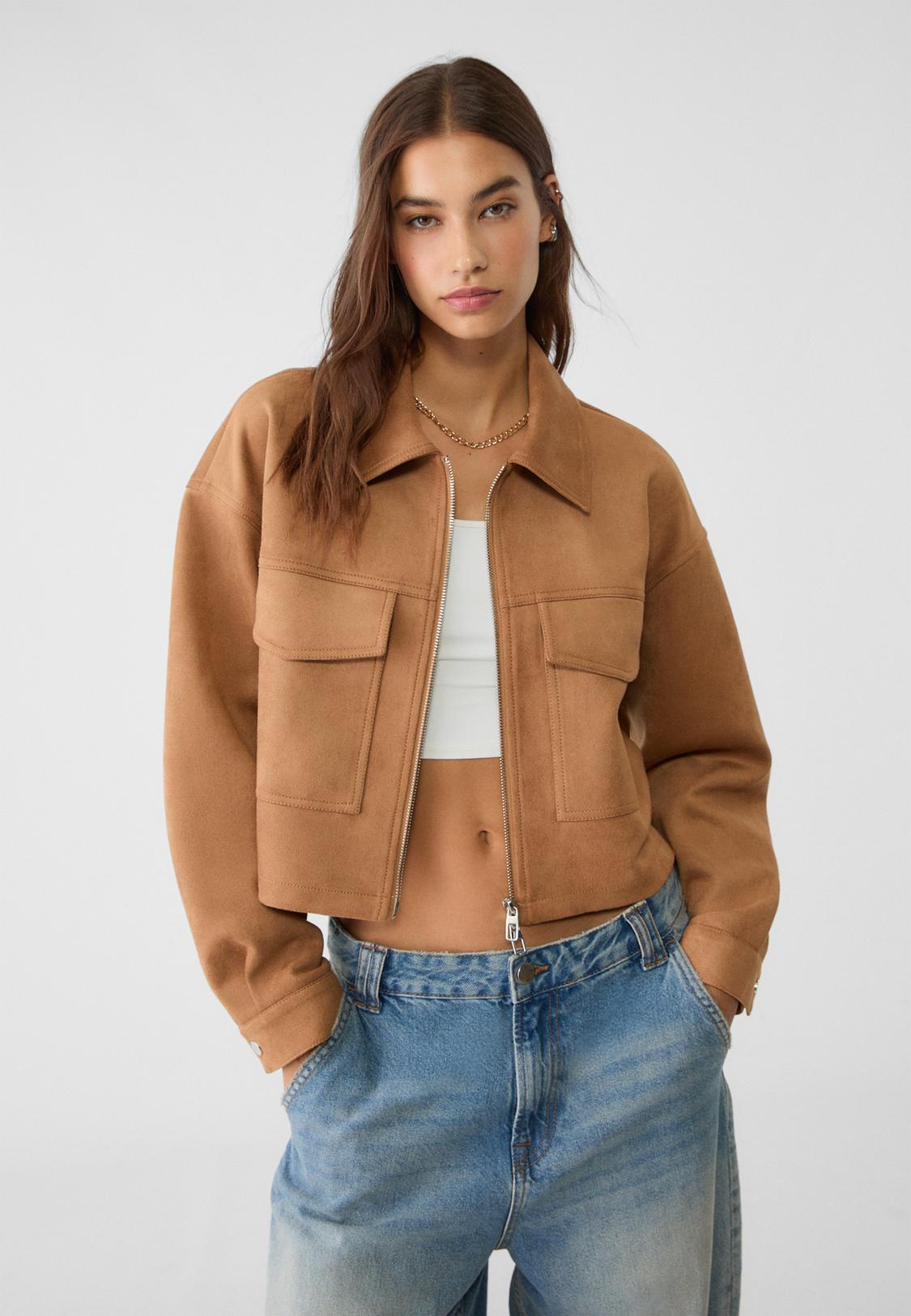 Chaqueta Ropa Primavera Stradivarius La Chaqueta De Ante De