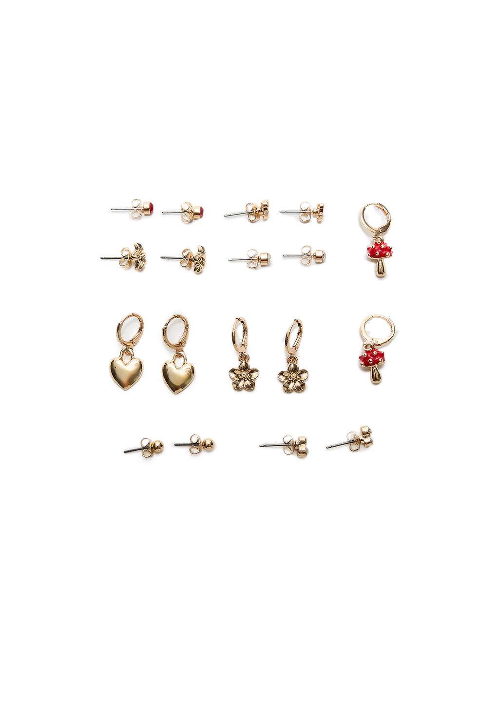 Set 9 pendientes mushroom