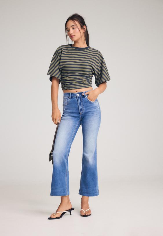 d78 jeans cropped flare