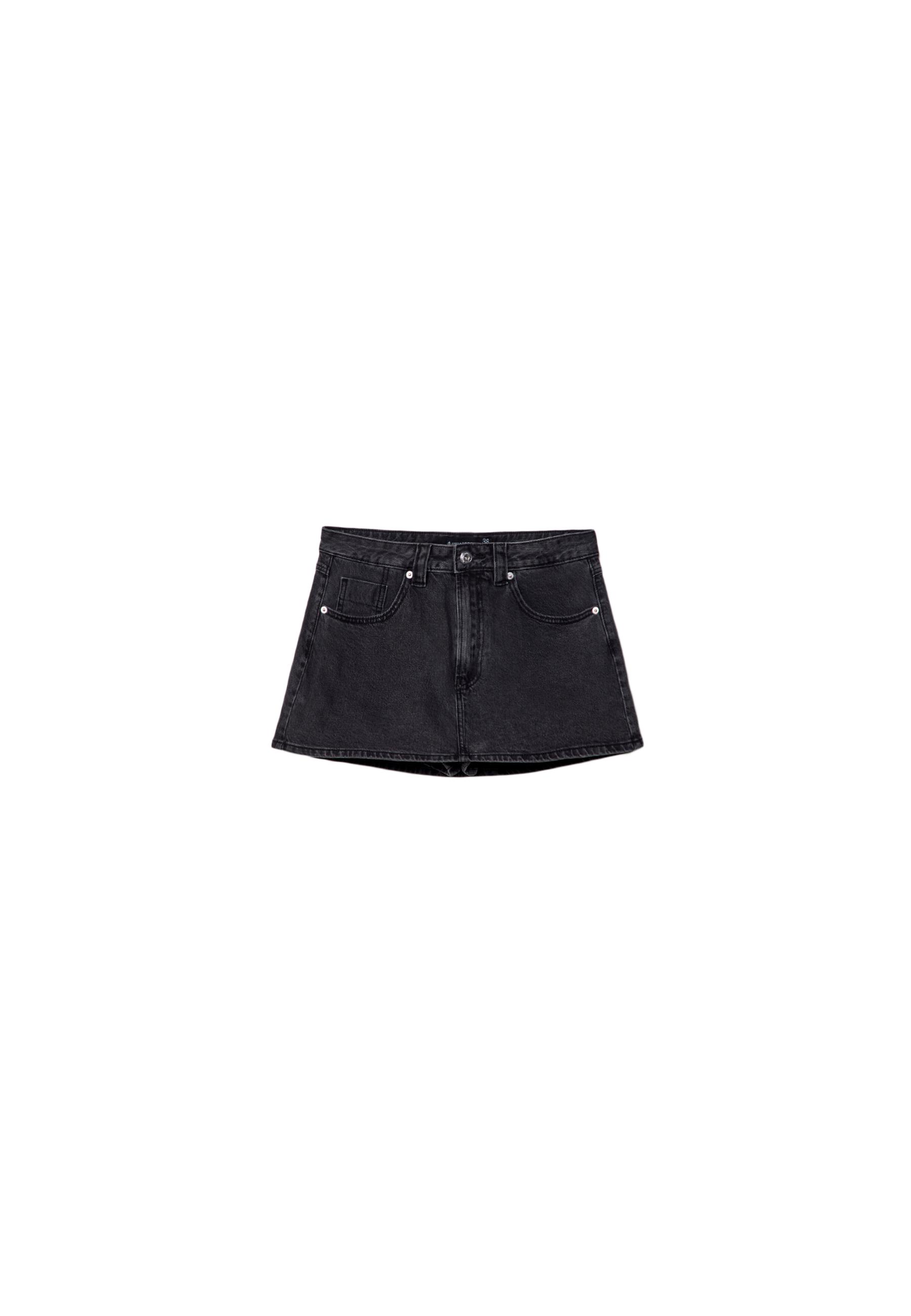 Stradivarius D62 denim şort etek görsel 2