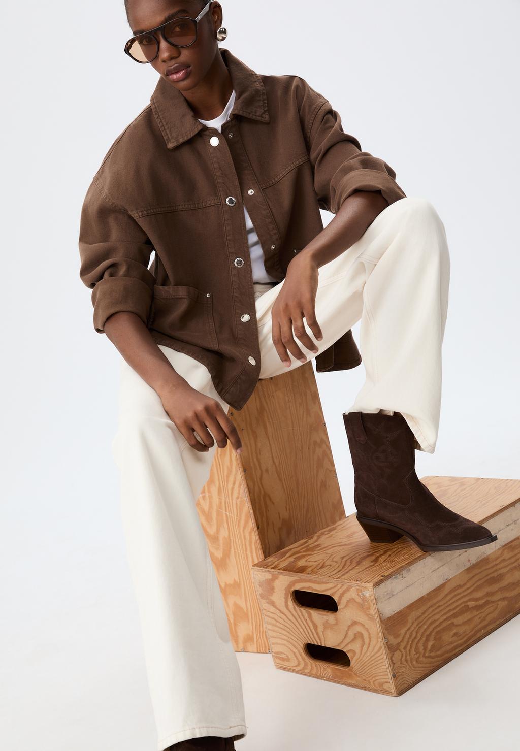 Twill jacket with pockets