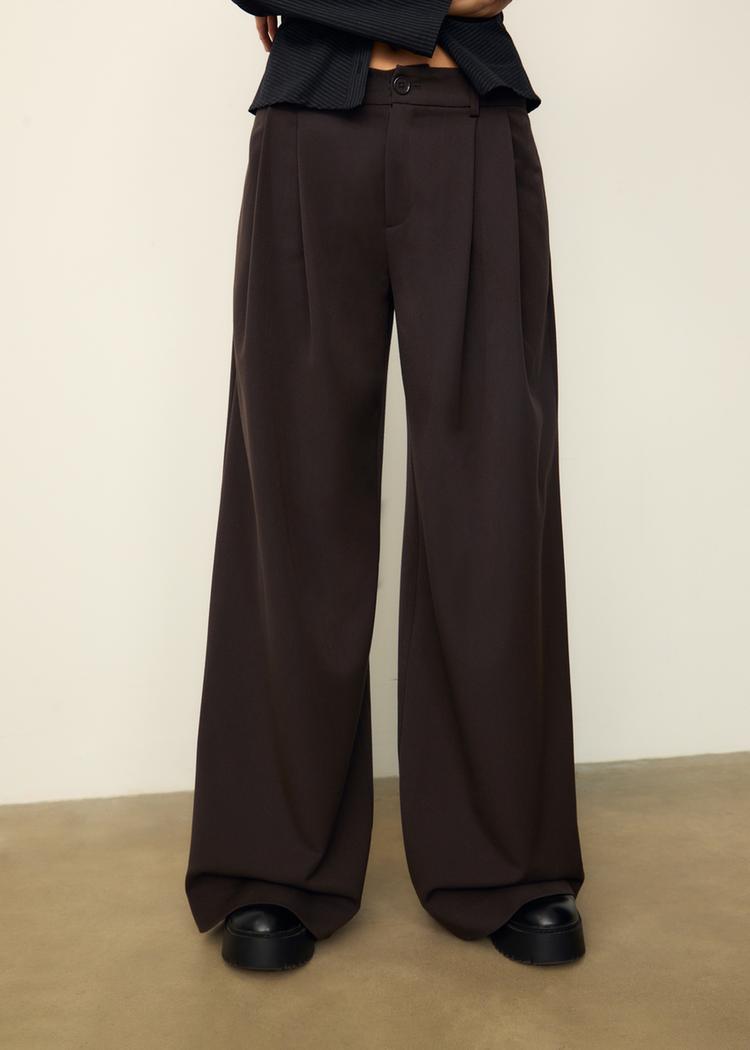 pantalon vestir wide leg pinzas