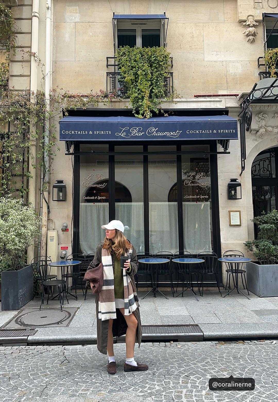 Checked scarf — Ecru