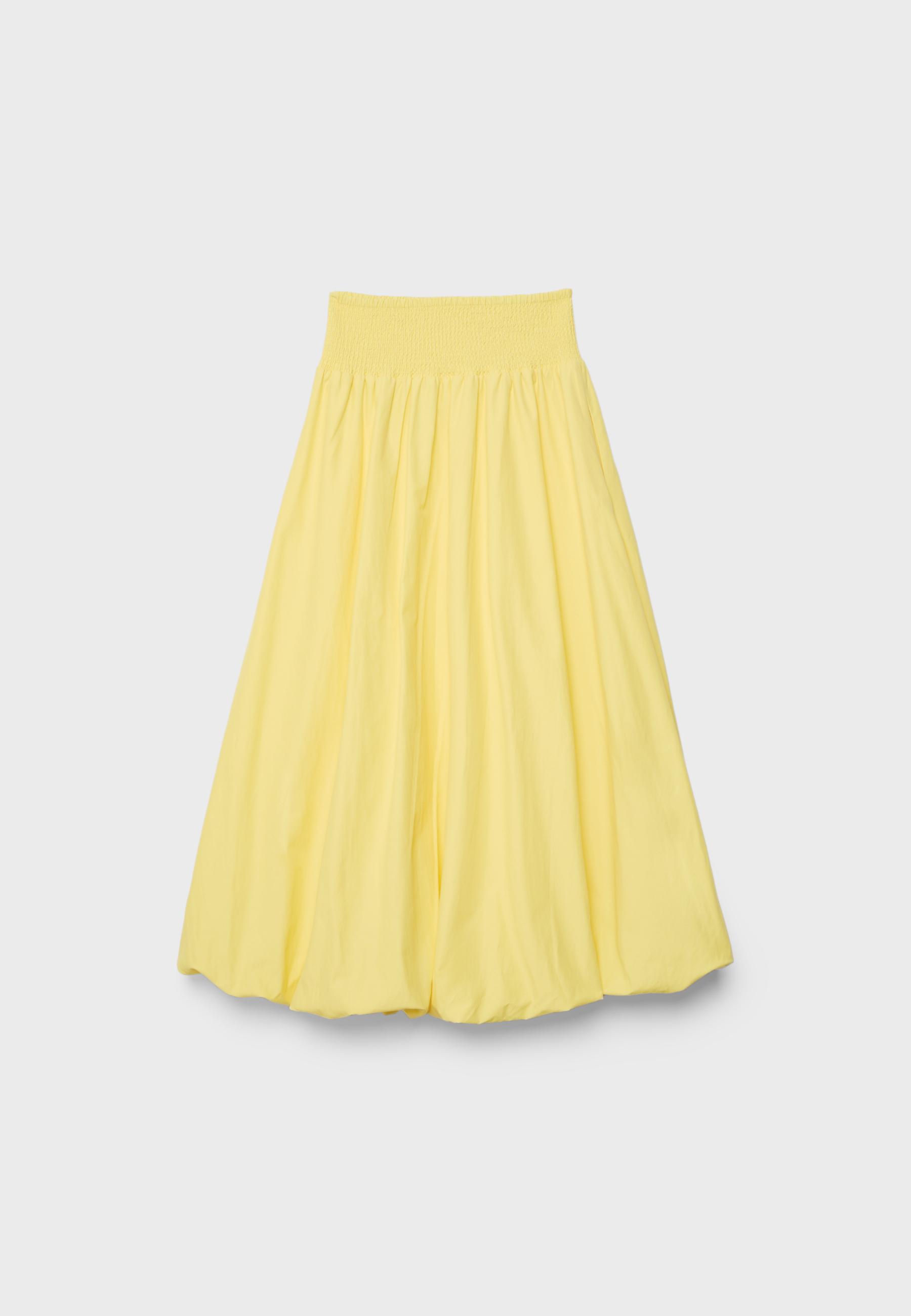Poplin balloon long skirt — Gold