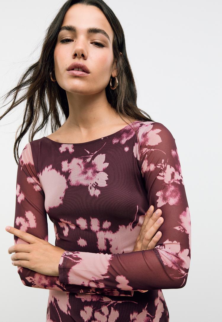 vestido midi tul espalda descubierta