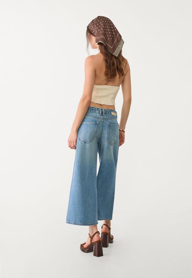 jeans culotte fluido cinturon