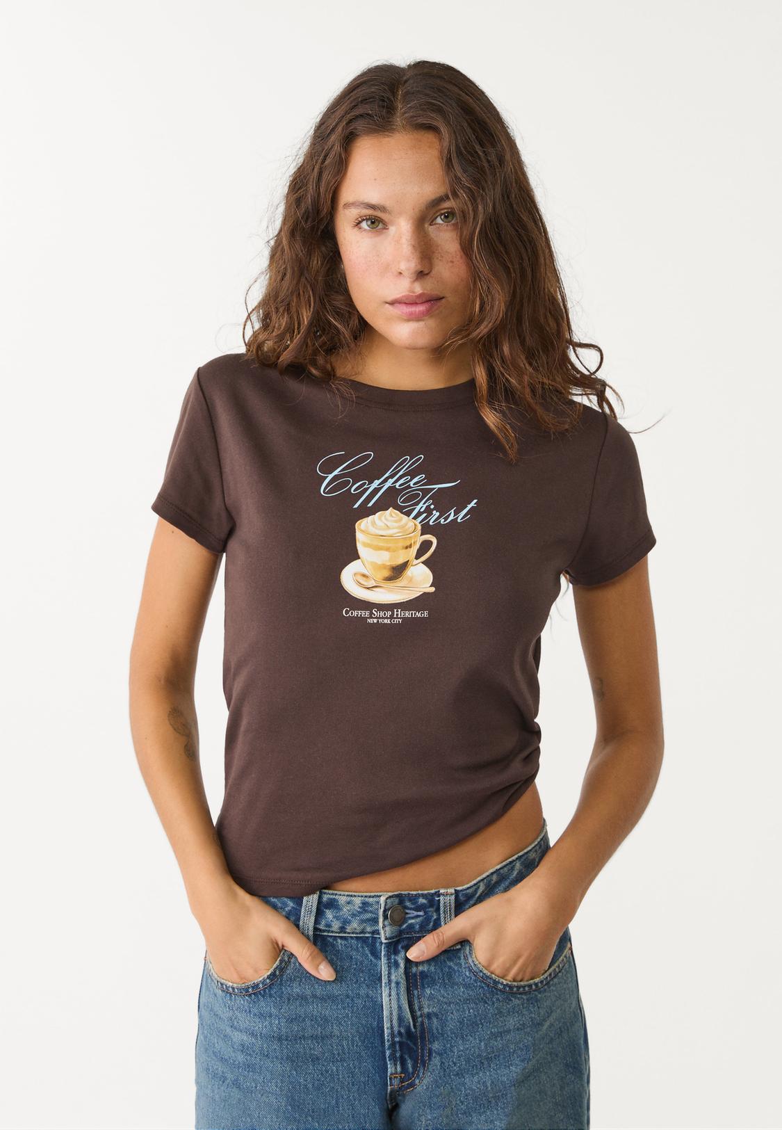 Clothing Stradivarius Magliette Basic Stradivarius HEAVY PRINTED