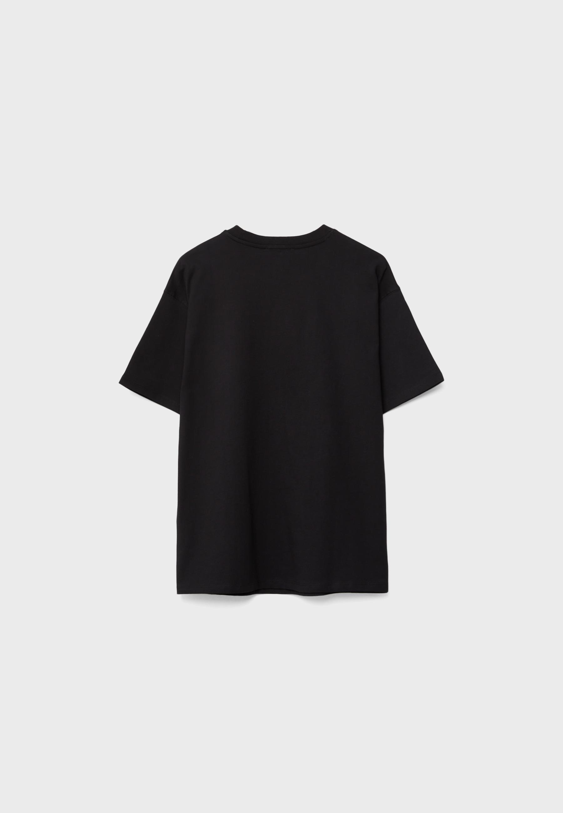 Oversize printed T-shirt — Black