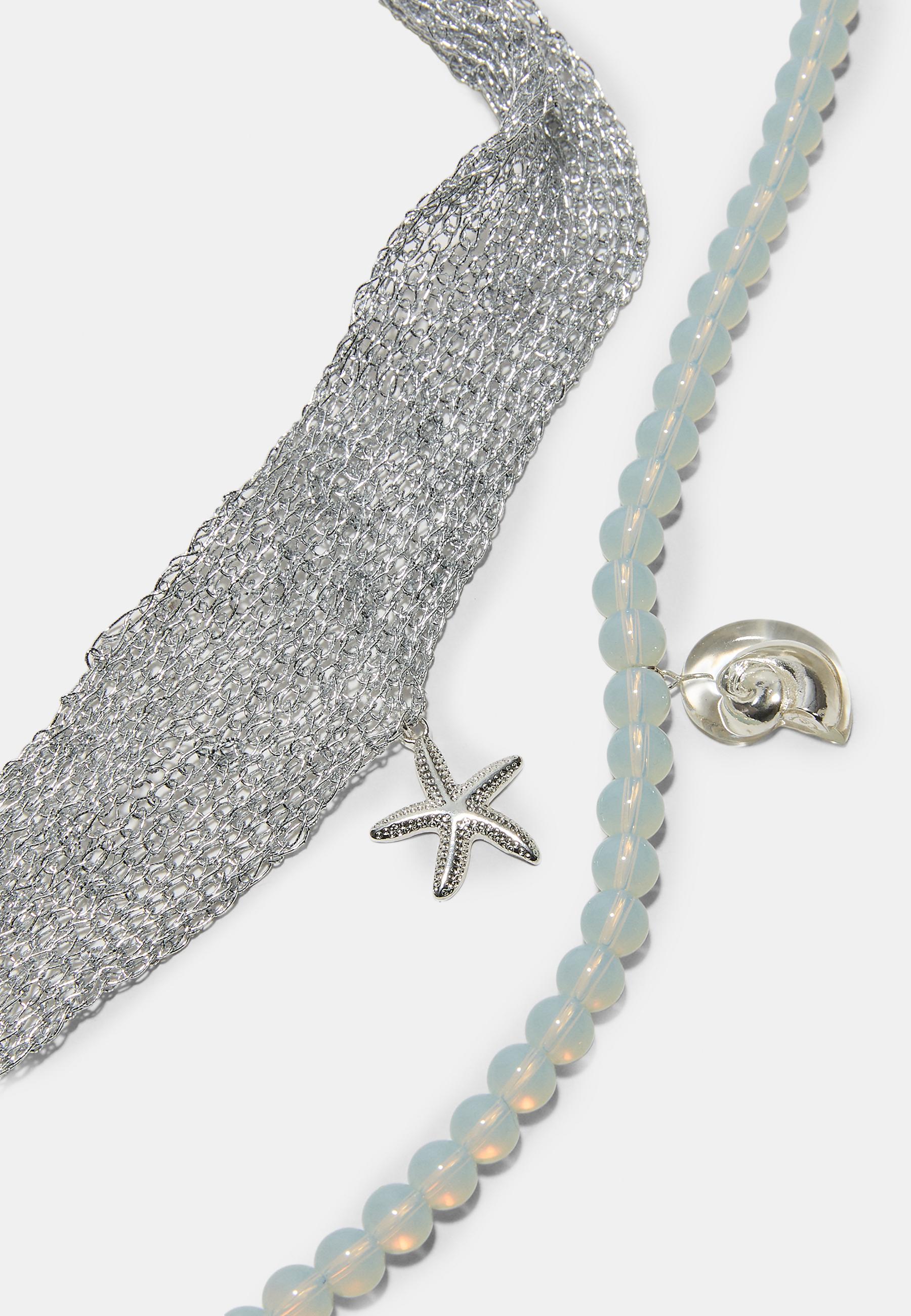 Set of 2 sea charm necklaces — Grey