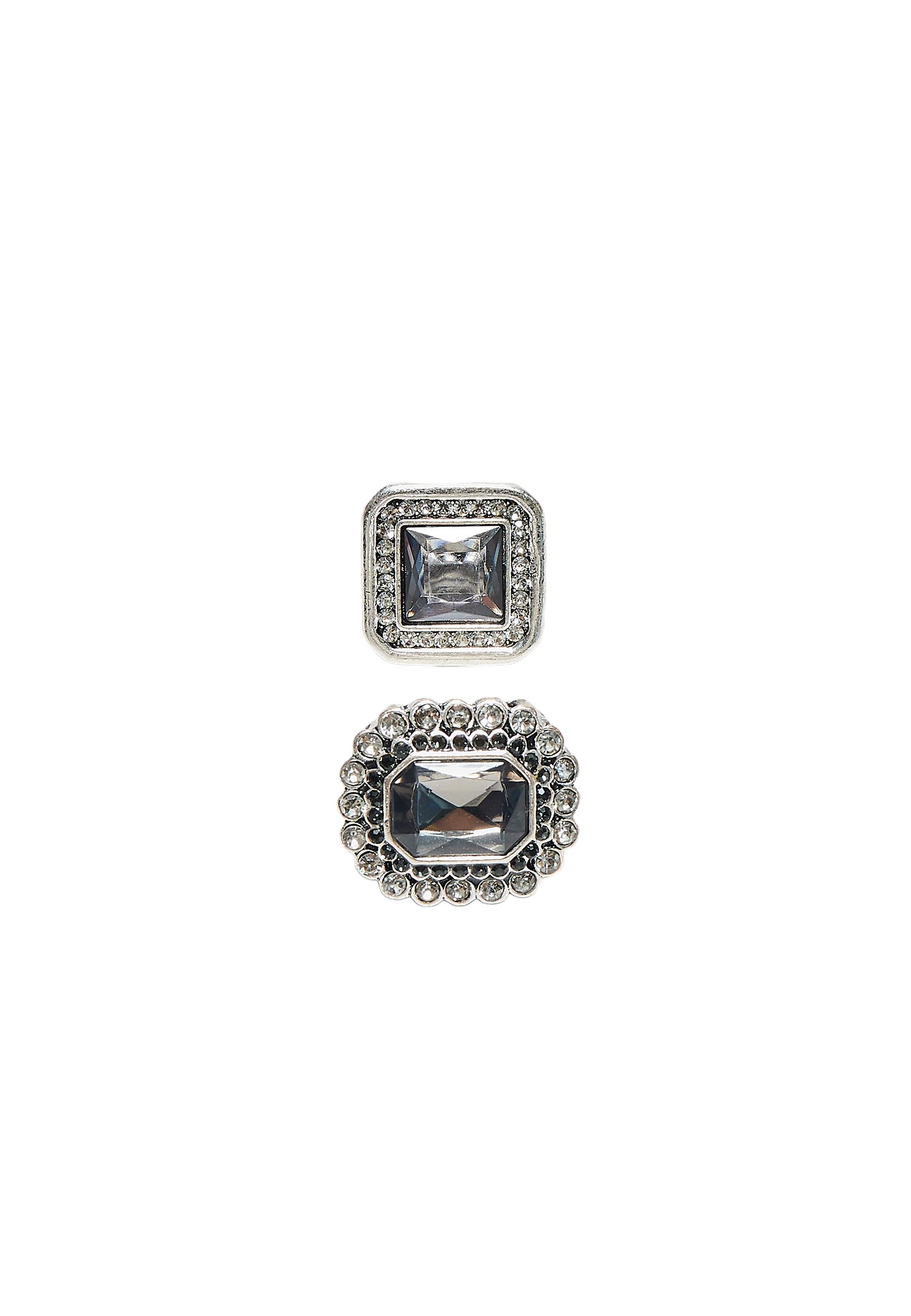 Set of 2 rhinestone rings — Grey