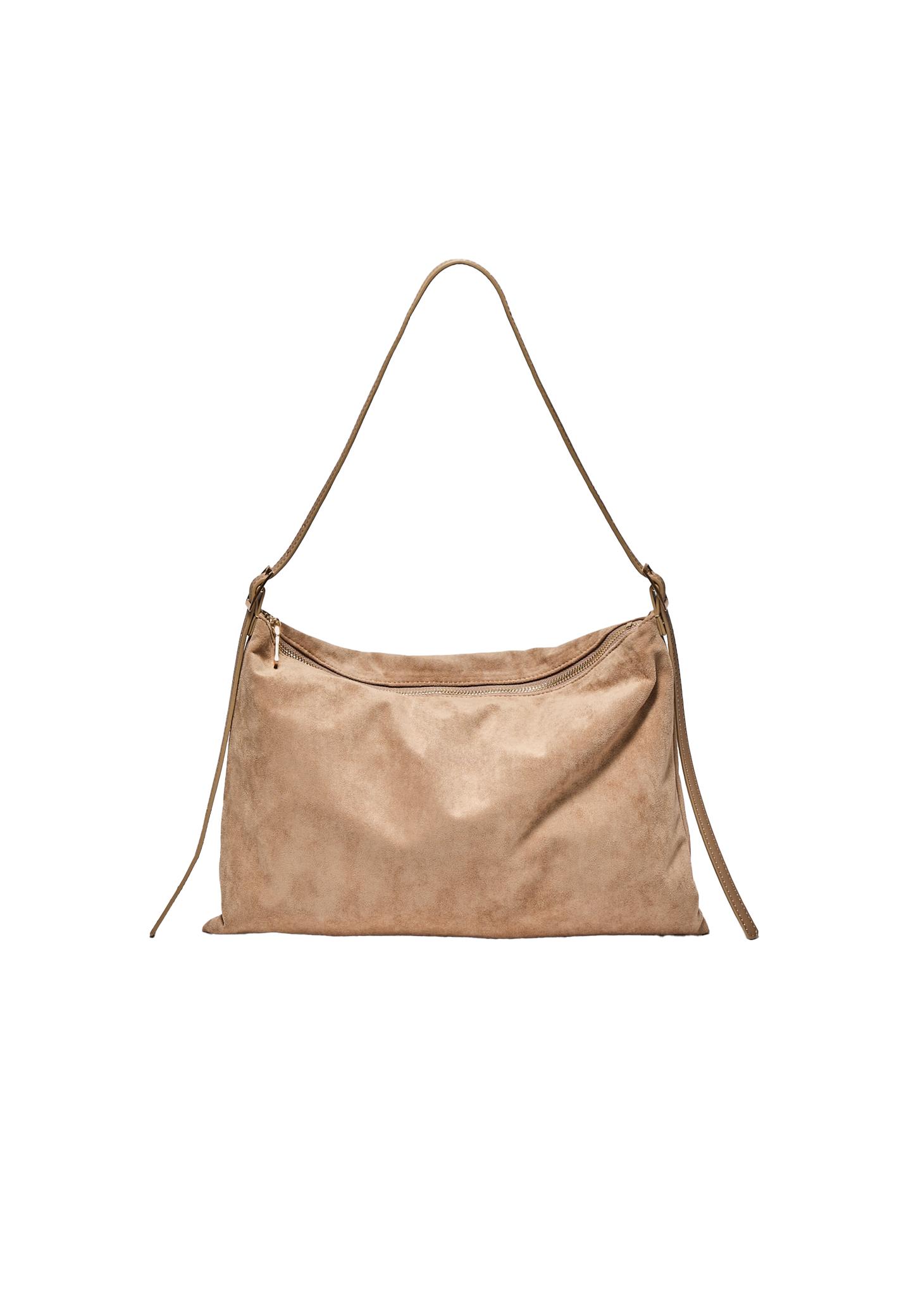 Mini fermuarlı yumuşak dokulu omuz çantası - Görsel 5