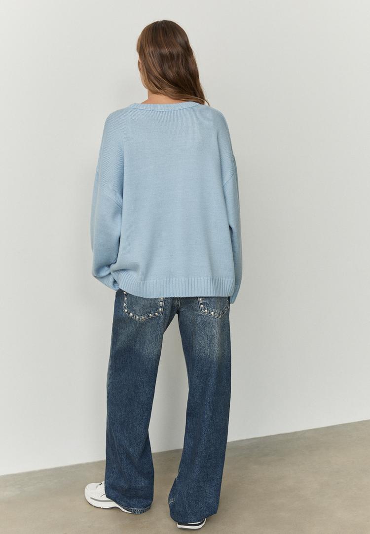 maglia ampia con collo rotondo