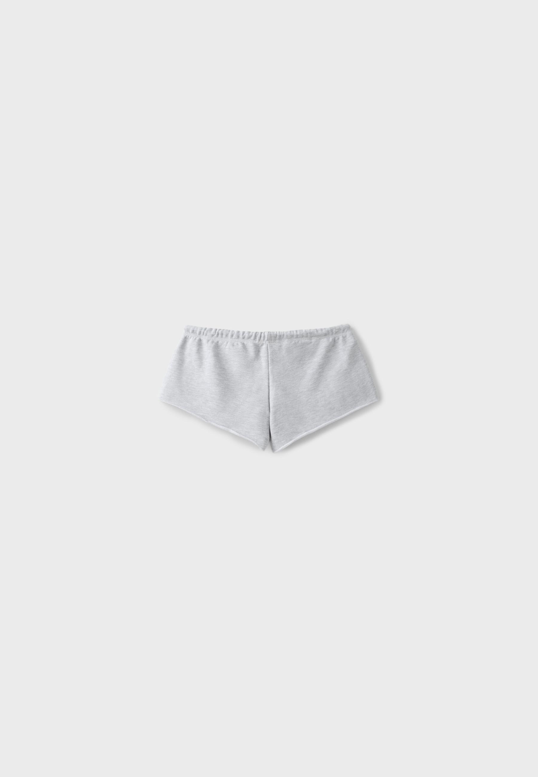 Plush mini shorts — Grey melange
