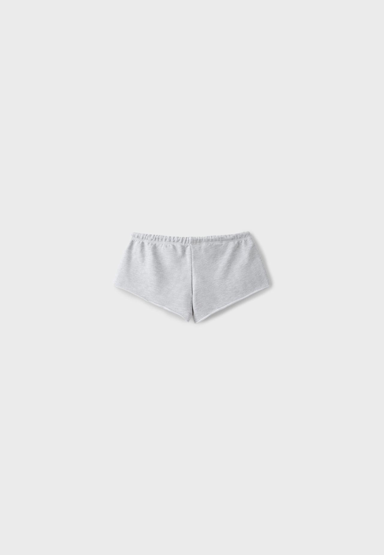 Mini plush shorts — Grey melange
