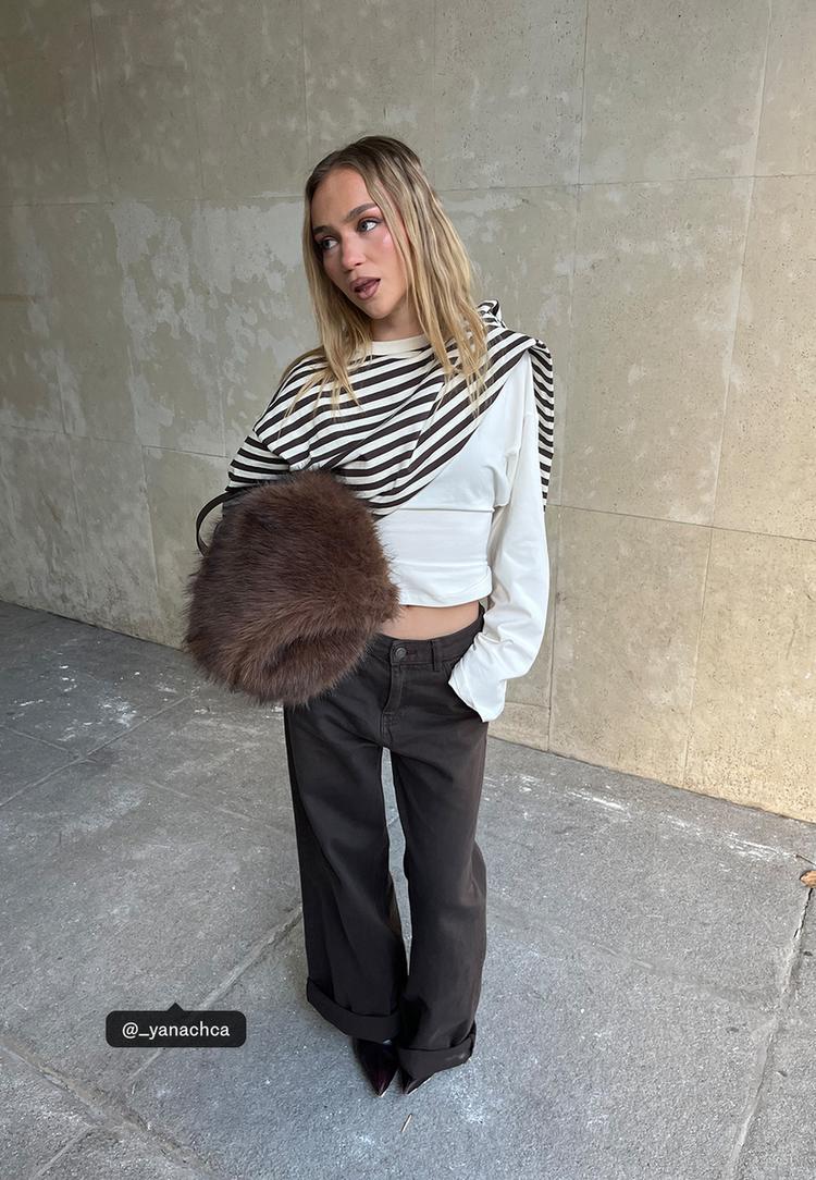 oversize striped long sleeve t shirt