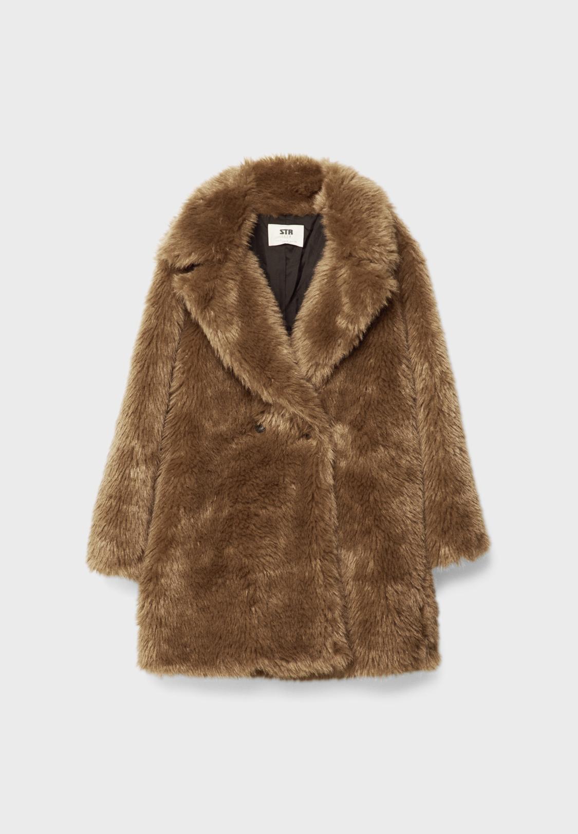 Abrigo Pelo Veste Fourrure Stradivarius Wish Veste Fourrure