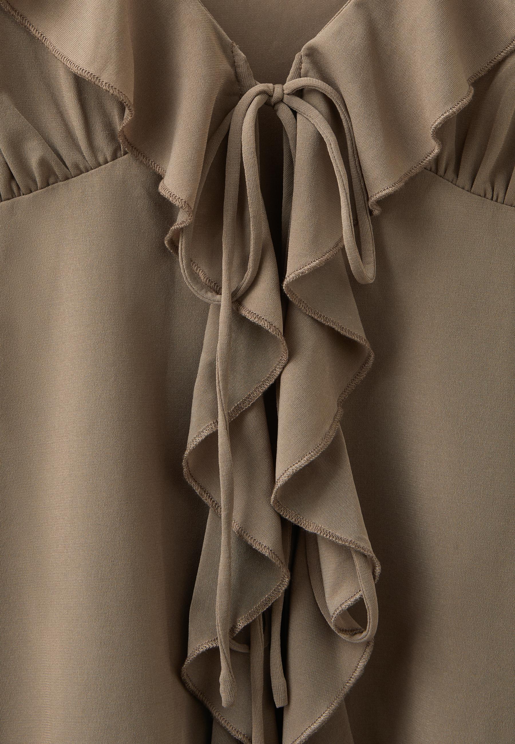 Ruffled strappy top — Brown
