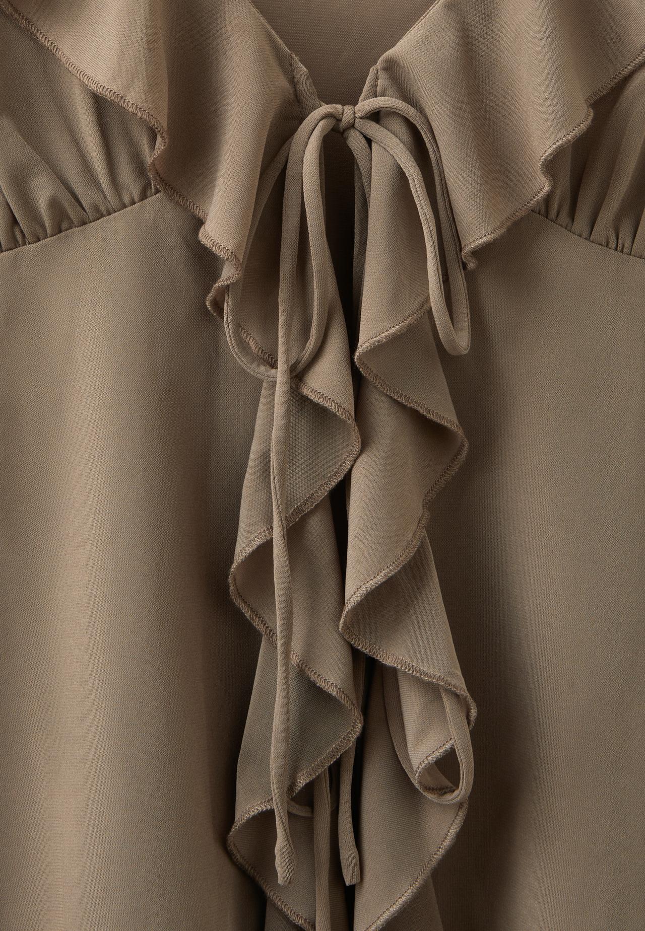 Ruffled strappy top — Brown