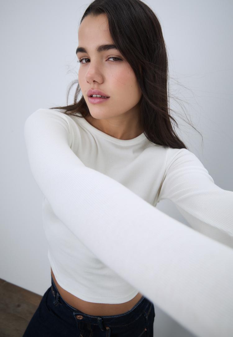 ribbed long sleeve t