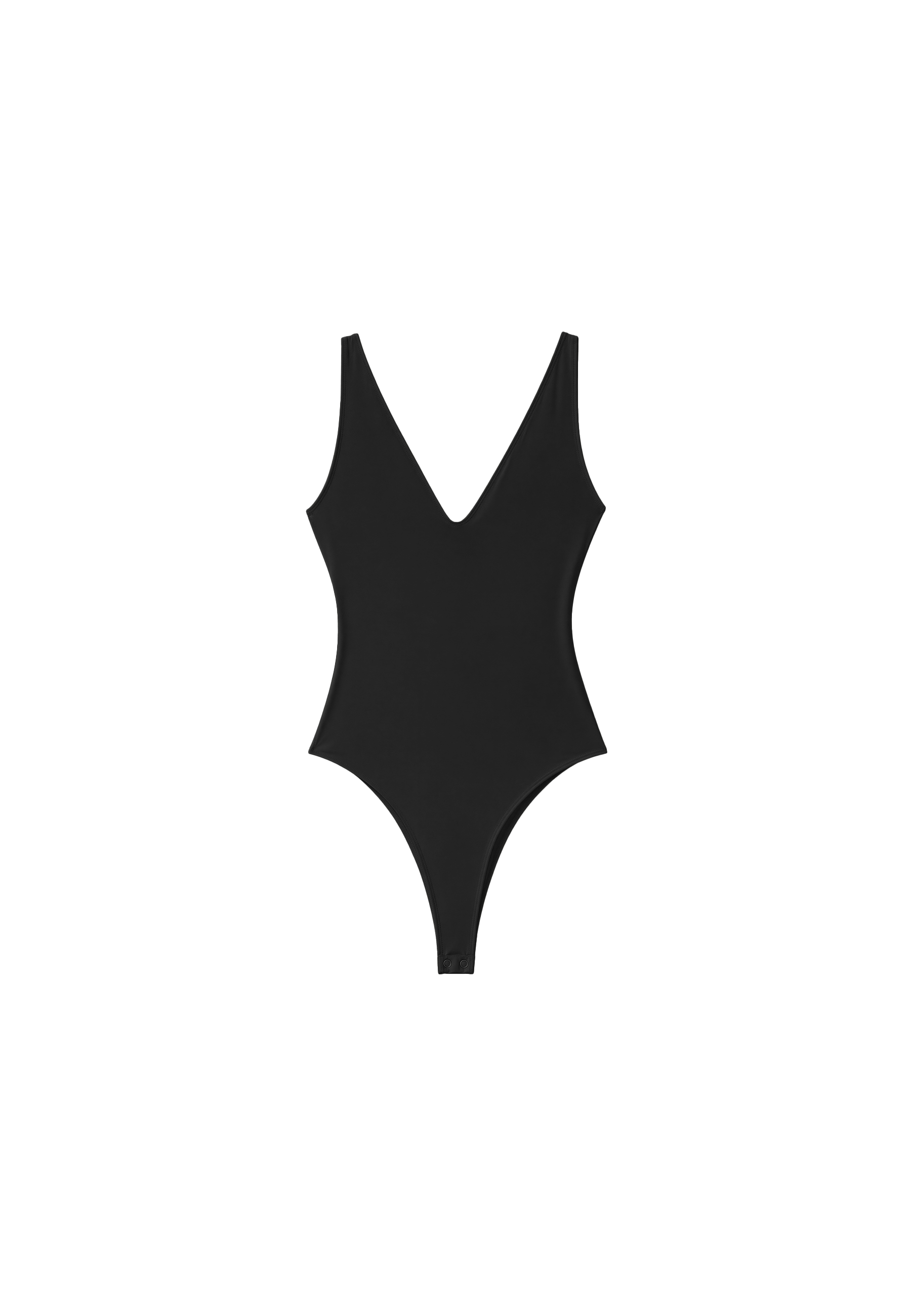 V-neck bodysuit — Black