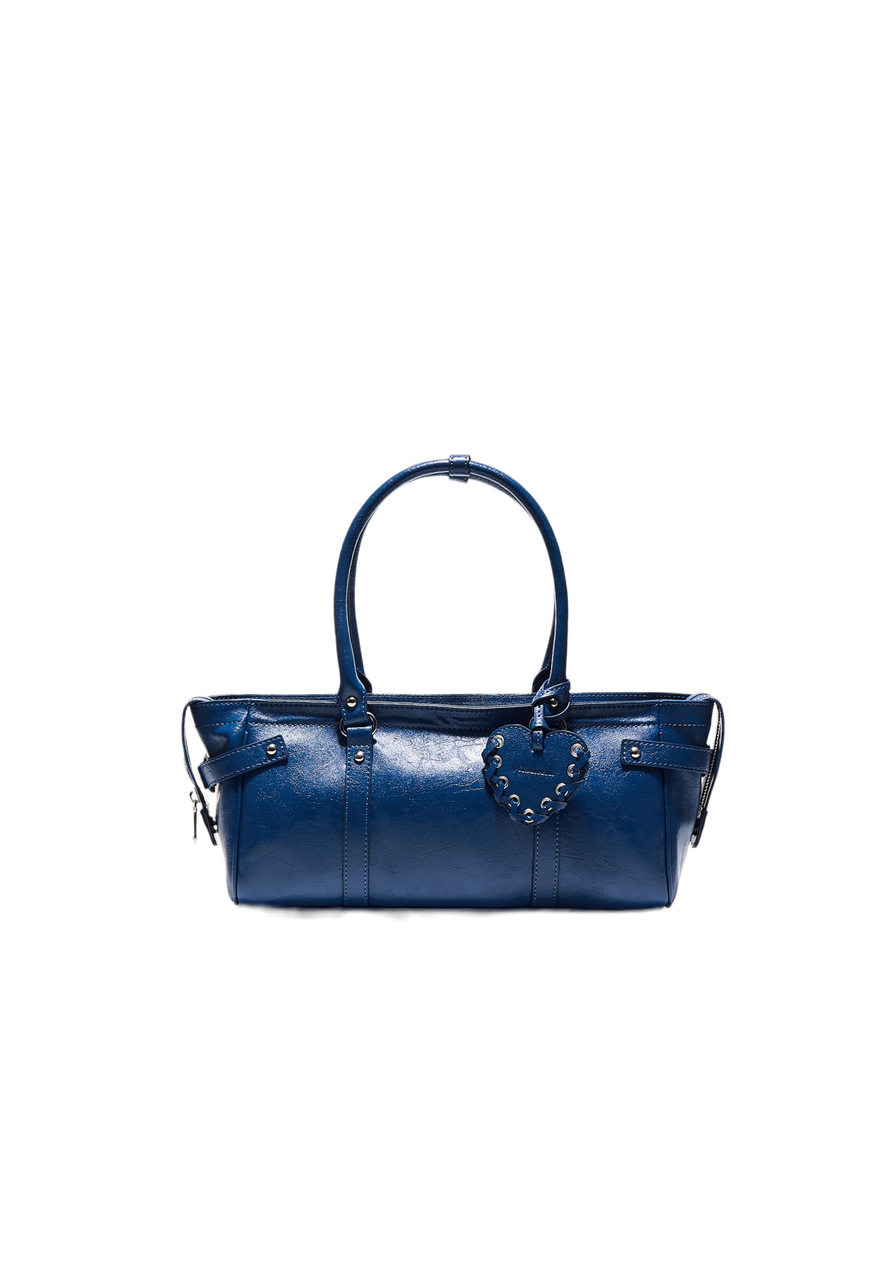 Heart detail shoulder bag — Blue