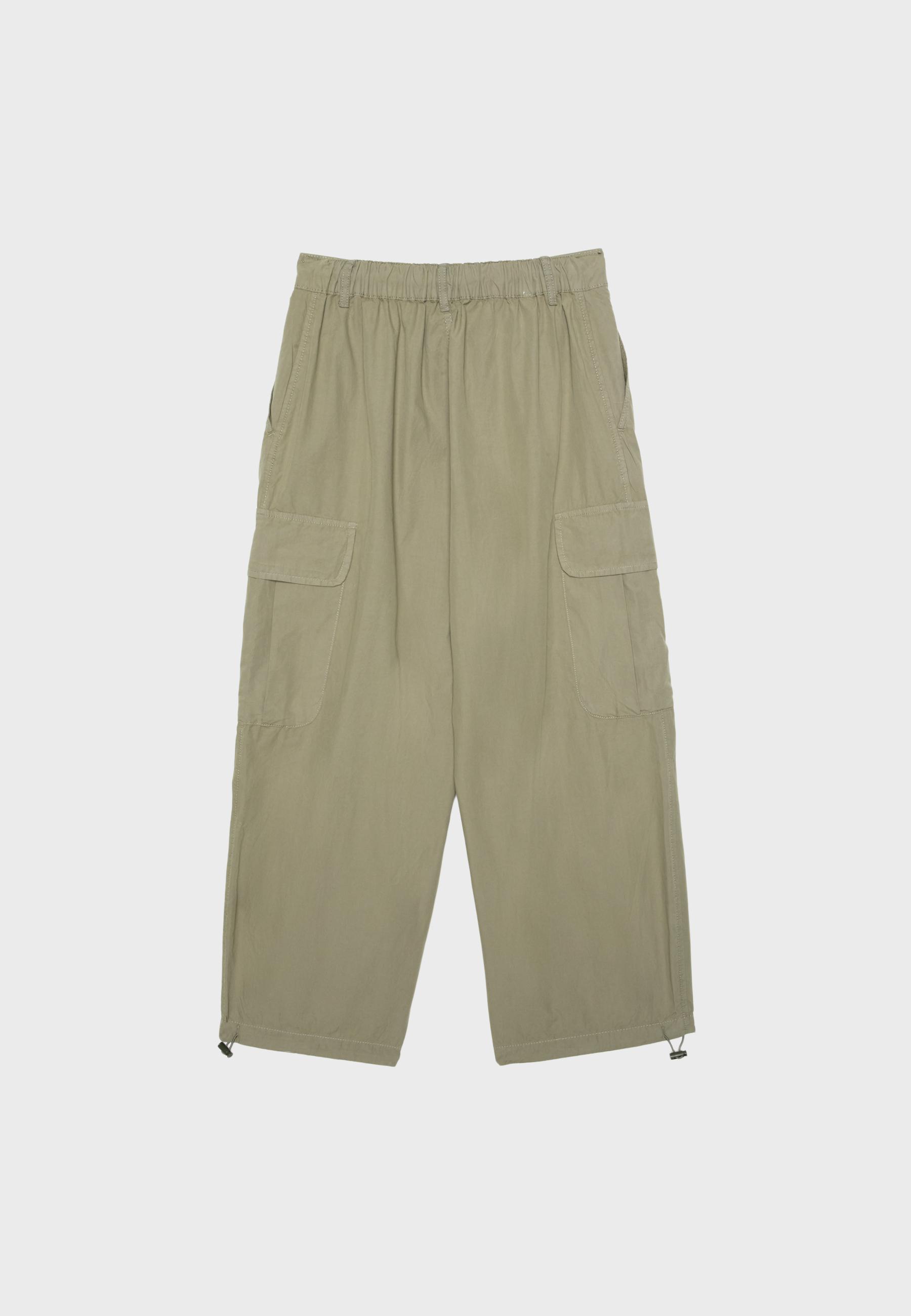 Poplin cargo trousers — Khaki
