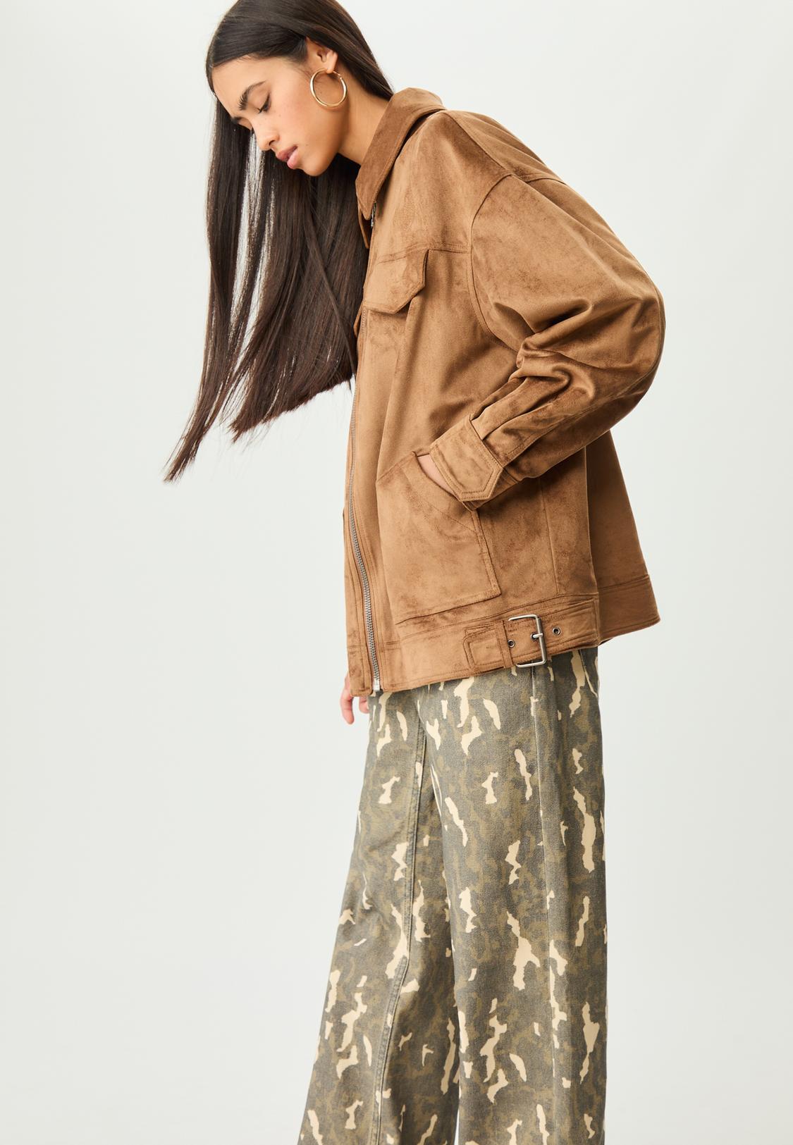 Zara Abrigo Ante Marron Chaqueta Americana Chaquetas Marrones