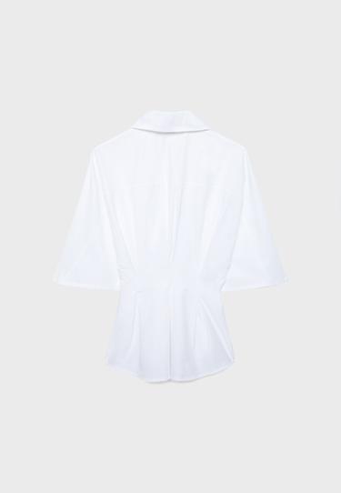 Fitted kimono sleeve shirt with pleats — White 8