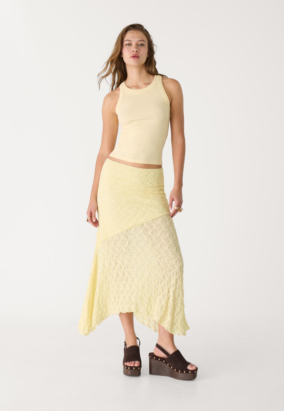 Lace midi skirt Women's fashion Stradivarius Philippines