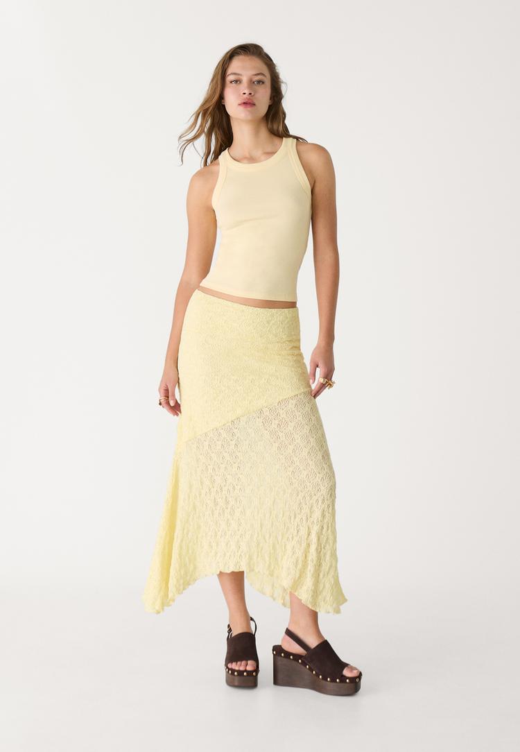 falda midi encaje