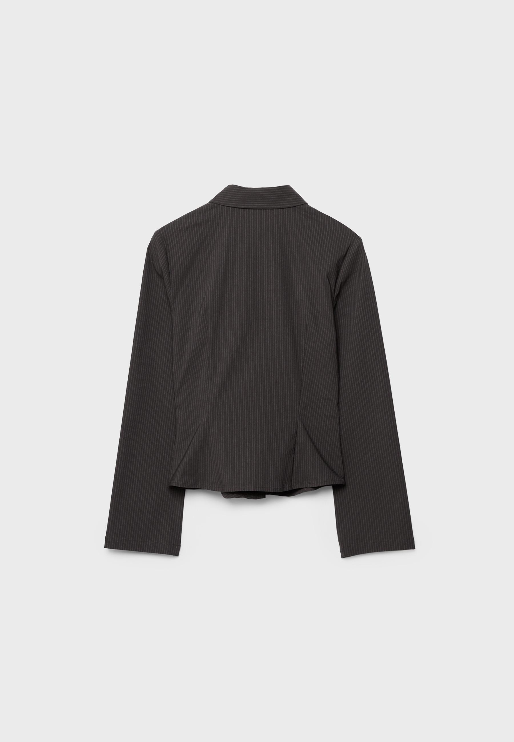 Plain gathered shirt — Brown