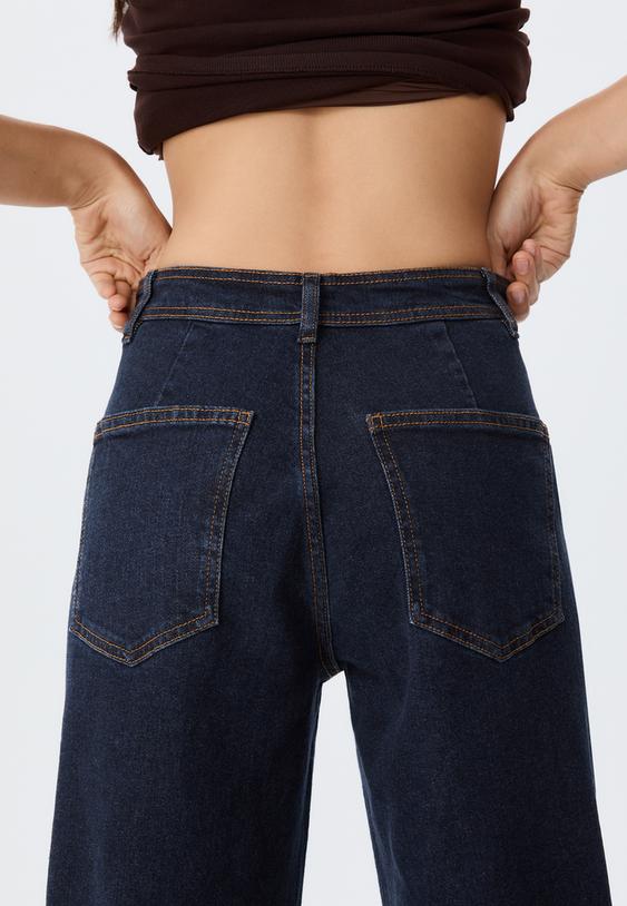 d63 wide leg jeans with seams