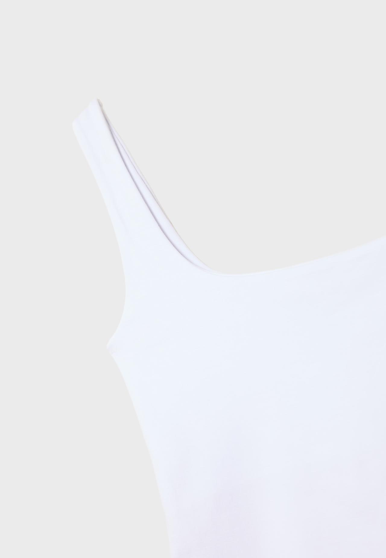 Wide strap vest top — White