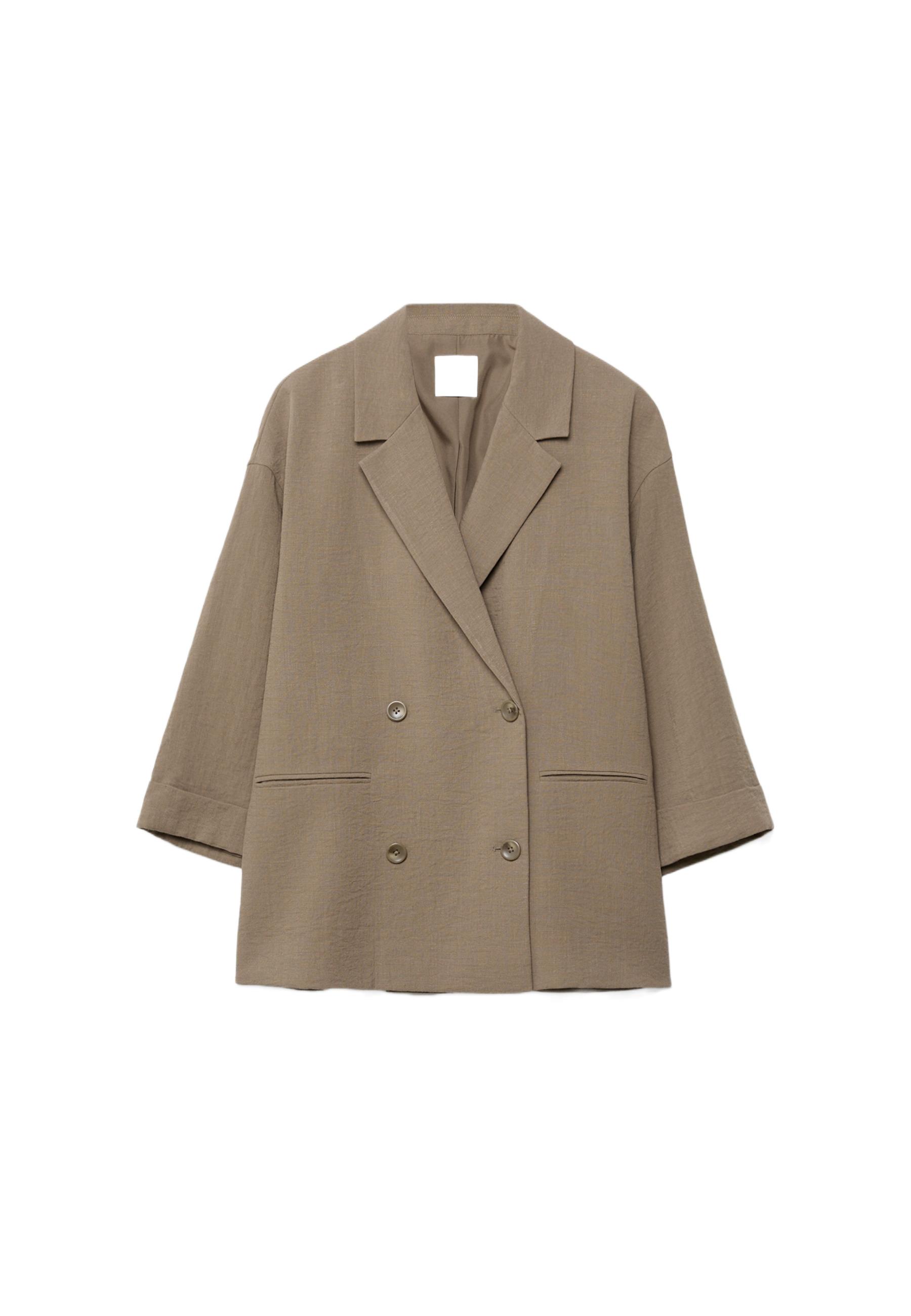 Flowing double-breasted blazer — Brown